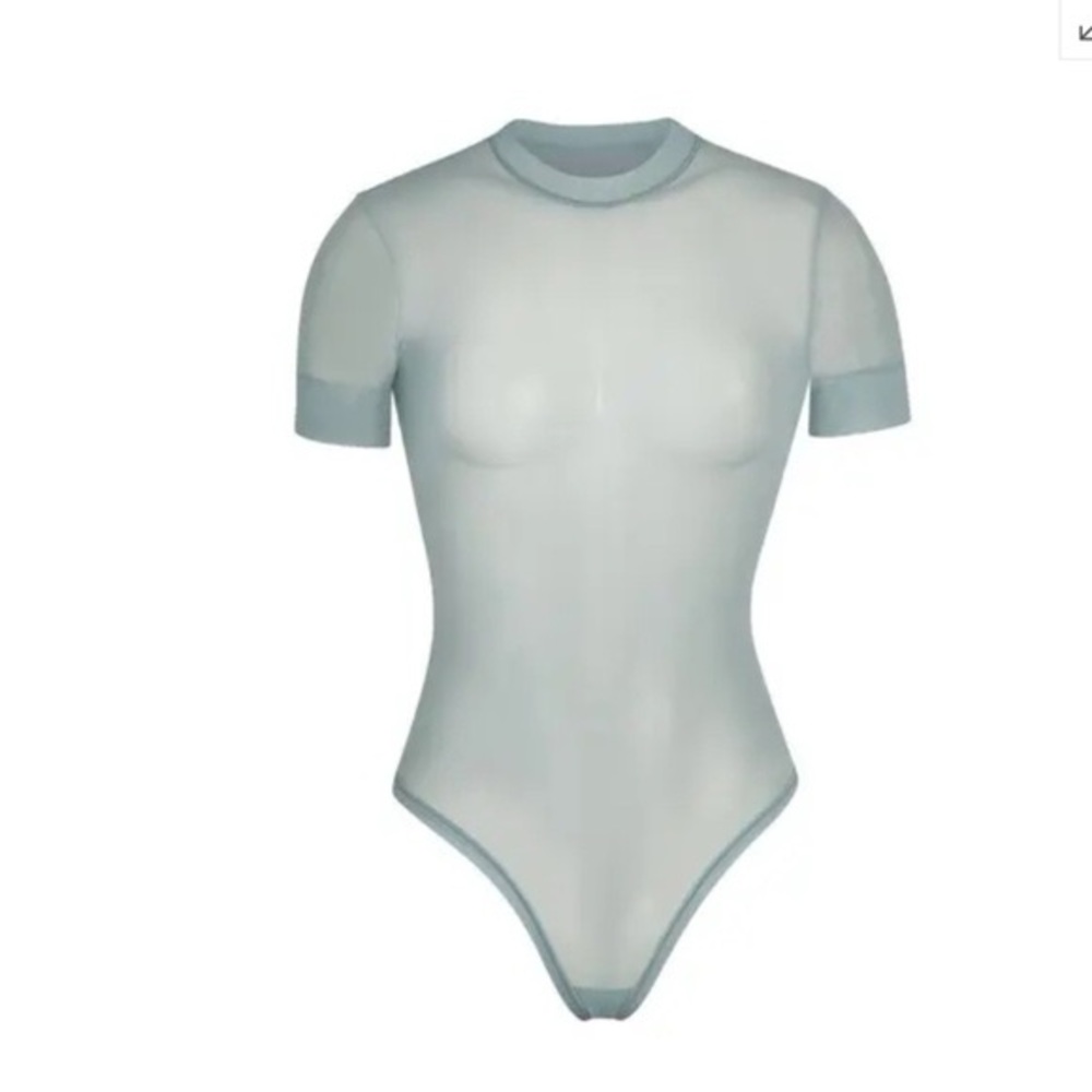 SKIMS Summer Mesh T-shirt Bodysuit in Sky